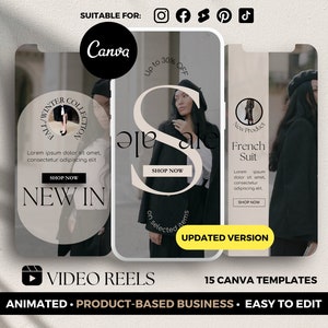 Video Reel Templates Canva, Product Reels, Reel Cover Templates, Instagram Reel Canva Templates, Small Business Reels, Reels Video Templates