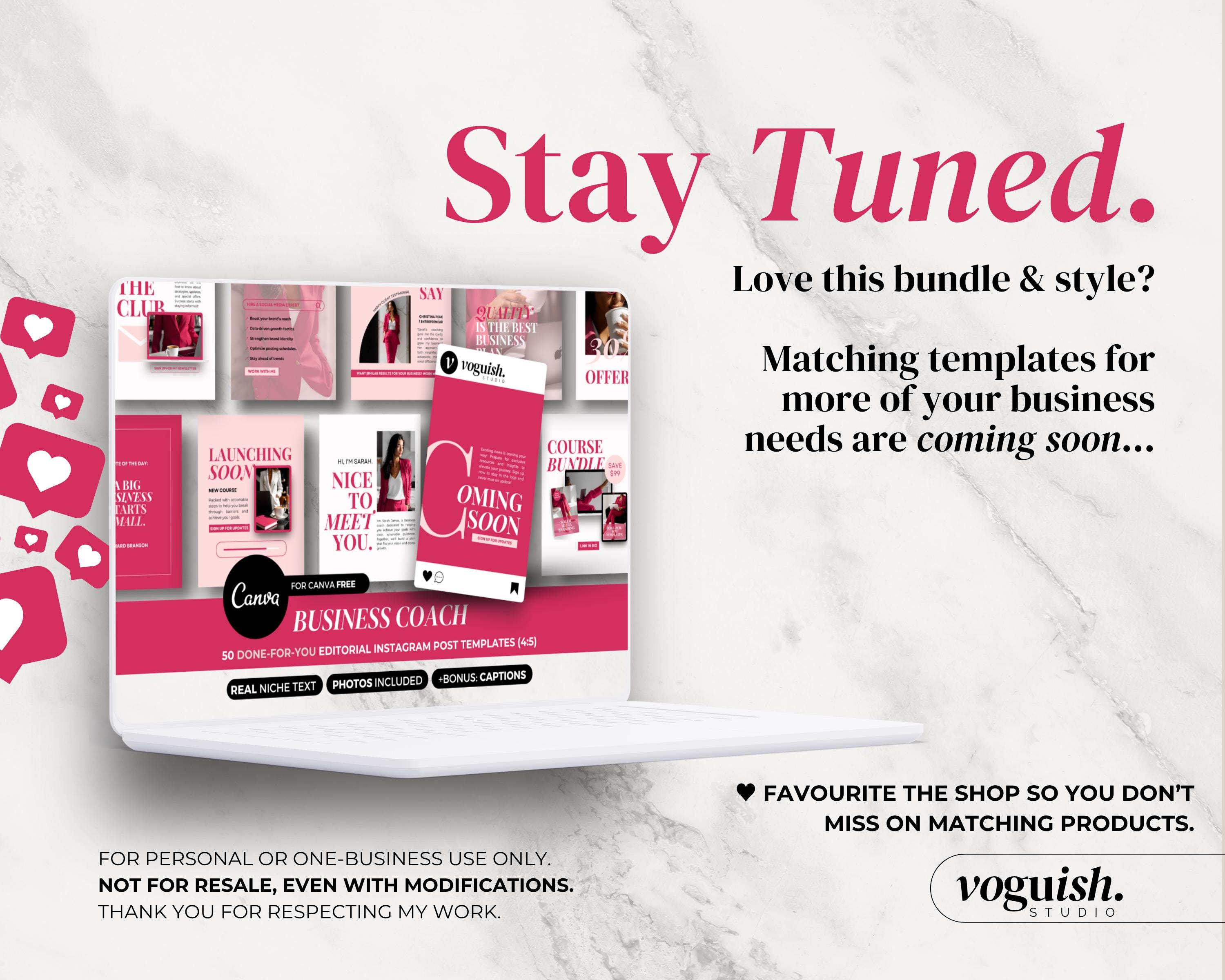 Coaching Instagram Post Templates Canva, Pink Social Media Branding for ...