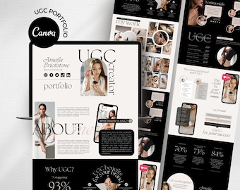 UGC Portfolio Template, UGC Canva Template, UGC Media Kit, Ugc Website Template, Ugc Canva Website, Ugc Landing Page, Minimal Ugc Portfolio