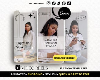 Video Reel Templates Canva, Motivational Reels, Engagement Video Content Templates, Minimalist Reel Cover Templates, Instagram Reel Canva