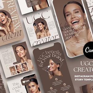 UGC Social Media Templates, UGC Canva Templates, Neutral Instagram, UGC Lead Magnet posts, ugc promotion templates, ugc templates instagram