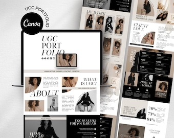 Plantilla de cartera de UGC Canva, Página de destino del sitio web de UGC, Kit de creación de contenido, Kit de medios de UGC, Portafolio de Canva, Plantilla de UGC canva, Presentación