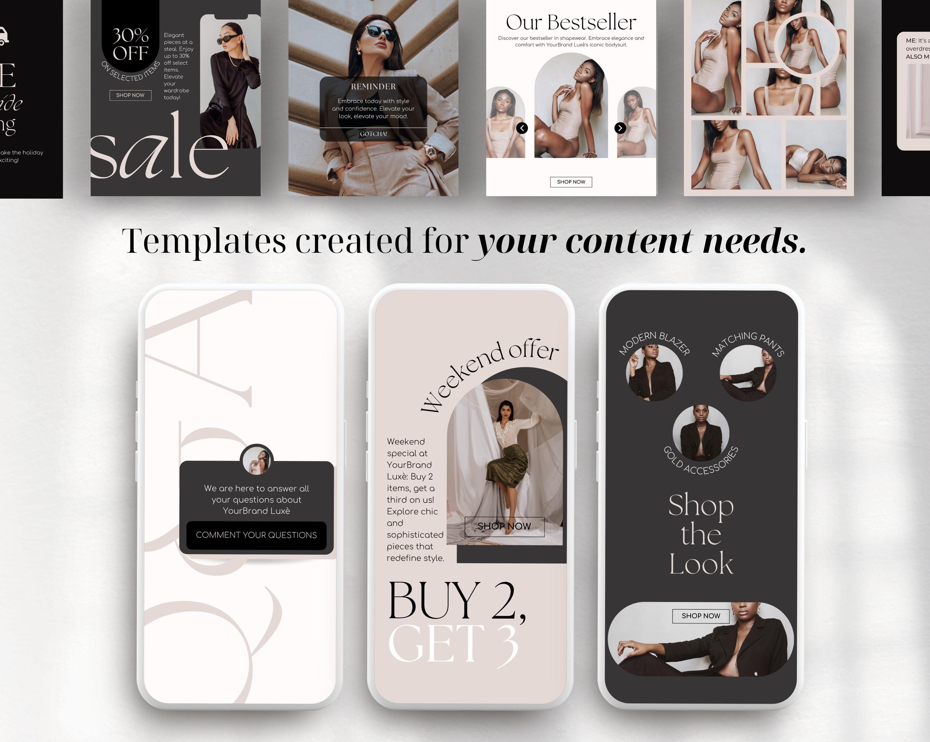 Luxury Instagram Templates for Products Canva, Small Business Social ...