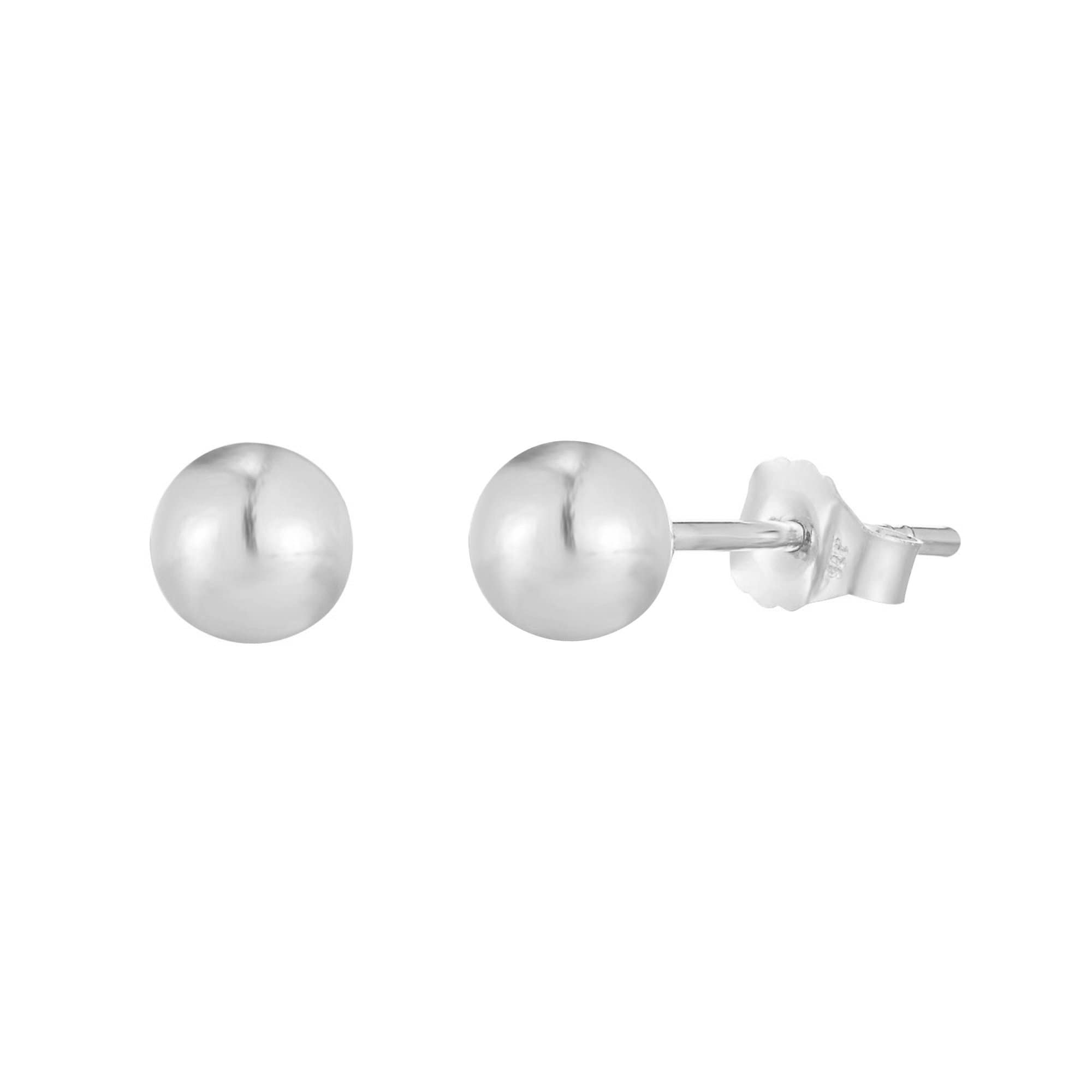 White gold deals button earrings