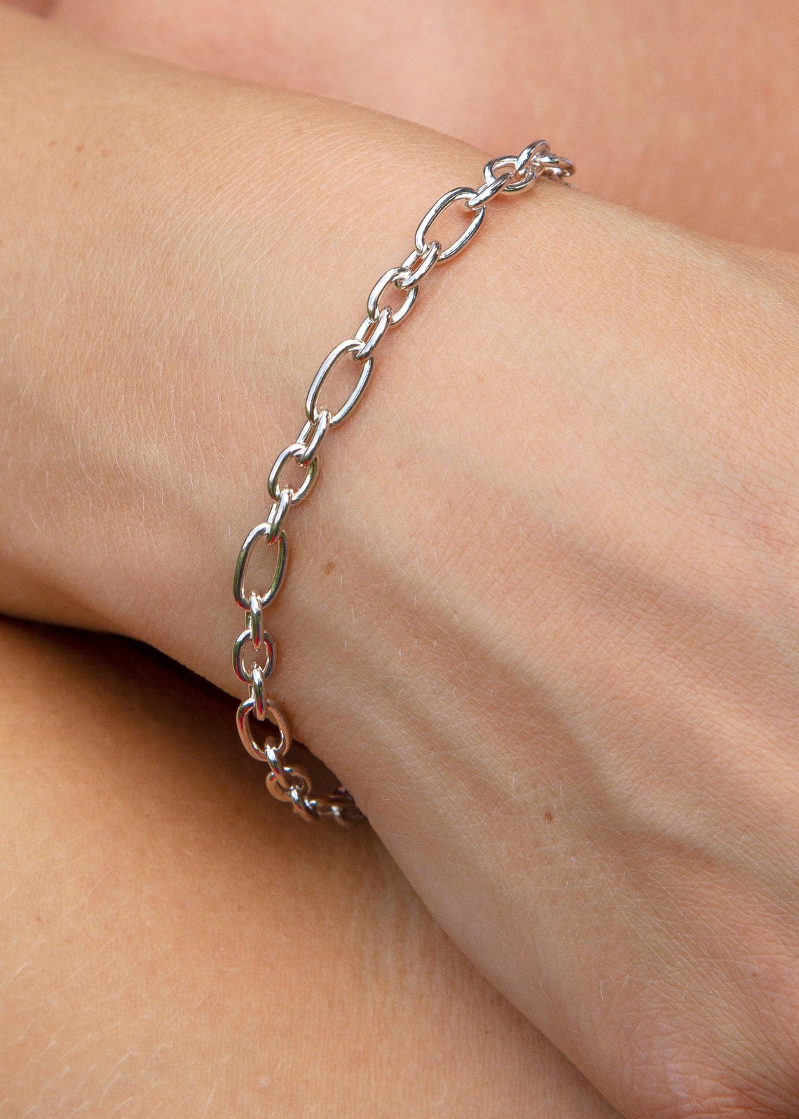 Sterling Silver 1/4oz Belcher Chain Bracelet | Etsy