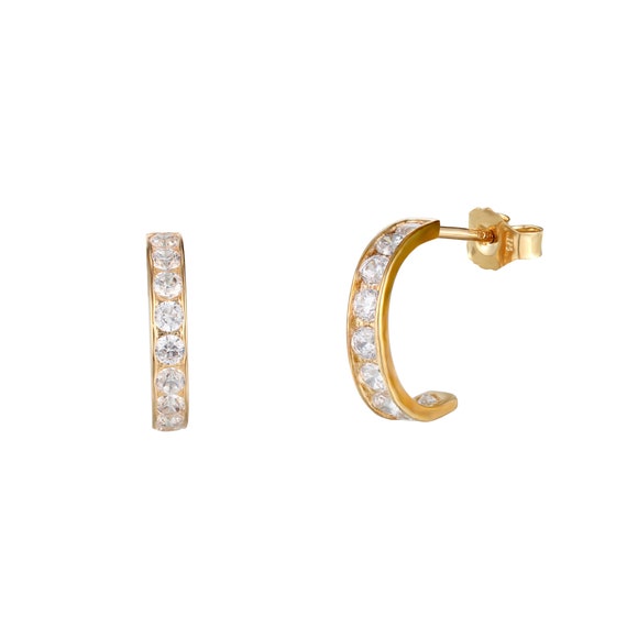 9ct gold half hoop earrings clearance