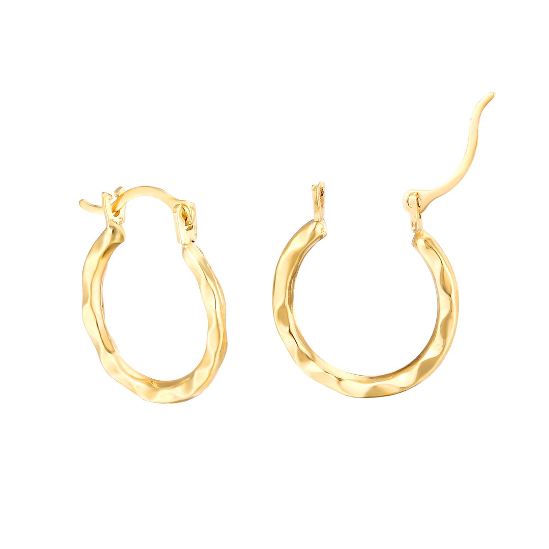 9ct Gold Small Wave Creole Hoop Earrings Etsy UK