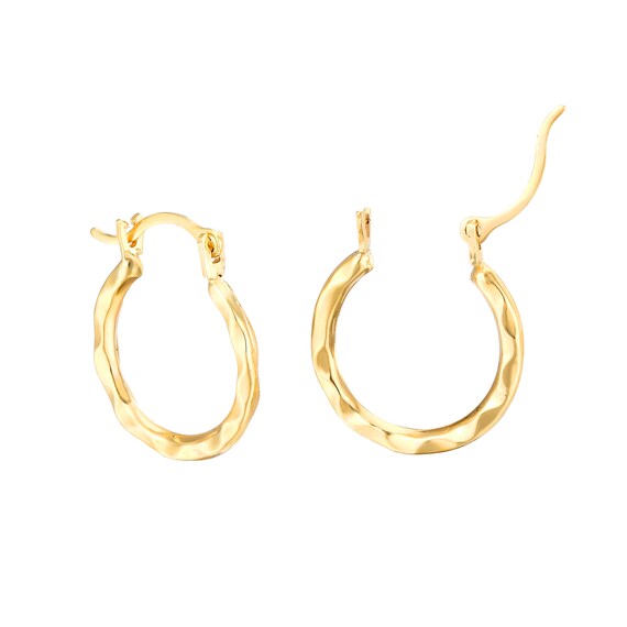 9ct Gold Small Wave Creole Hoop Earrings Etsy