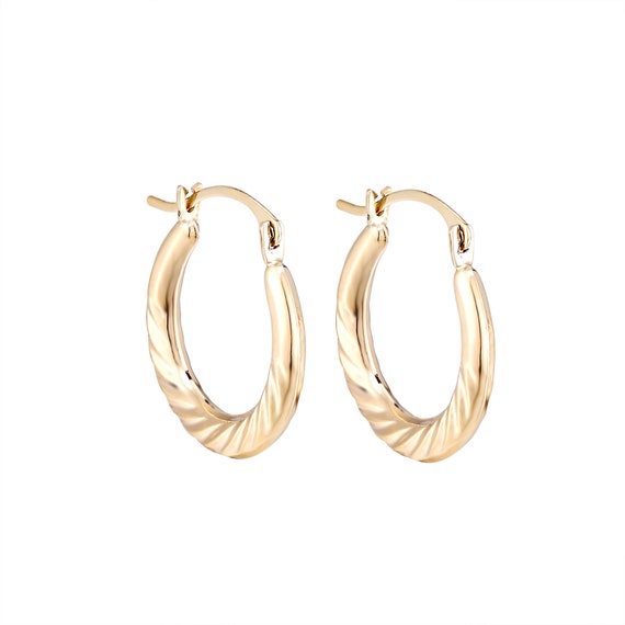 Gold twist creole earrings deals