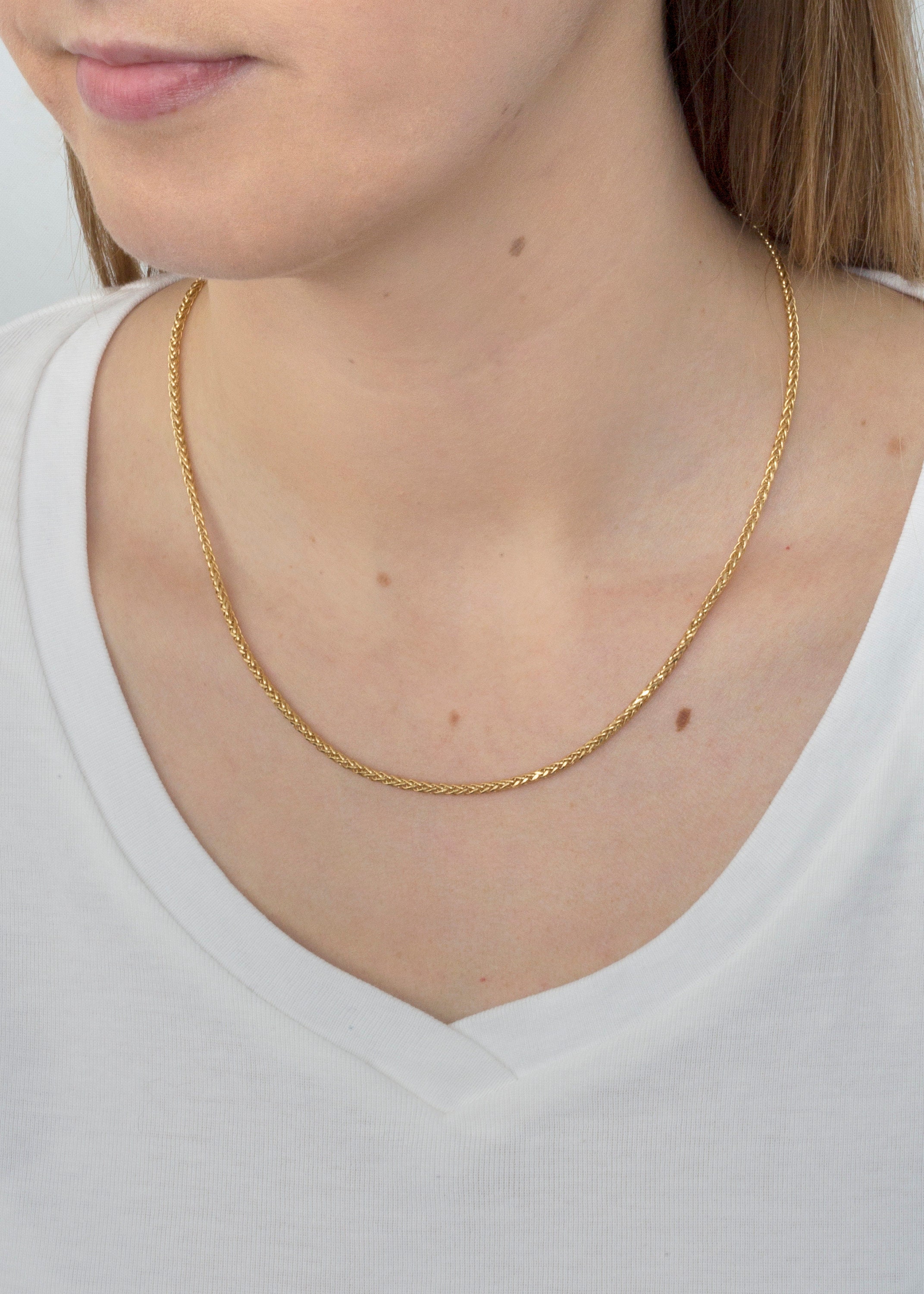 9ct Yellow Gold Spiga Chain Necklace - London Road Jewellery