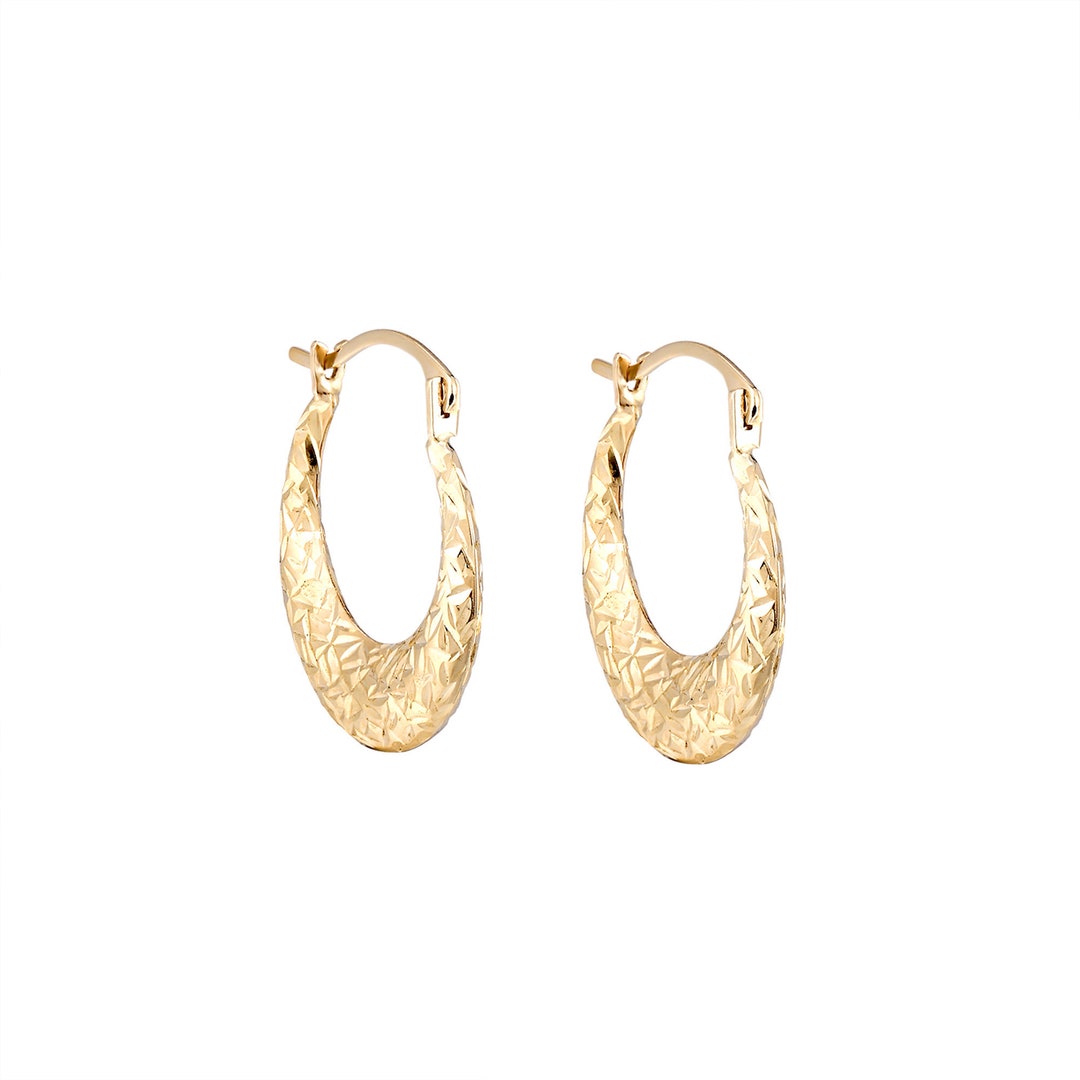 10K Gelbgold KLEINE Creolen, Gold Dünne Creolen, Gold