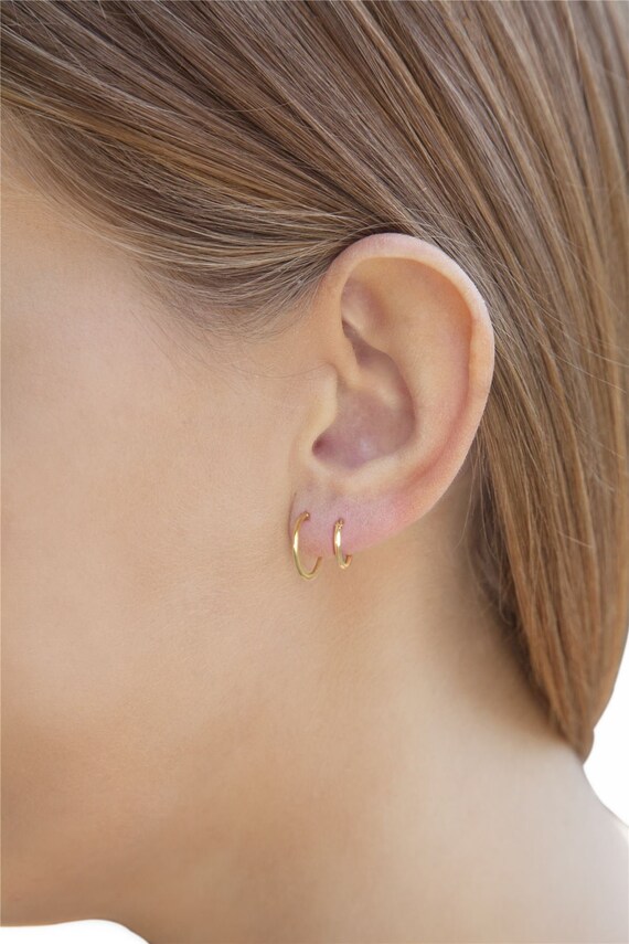 9ct gold hinged hoop hotsell earrings