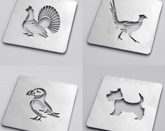 Stainless Steel Drinks Coasters x4