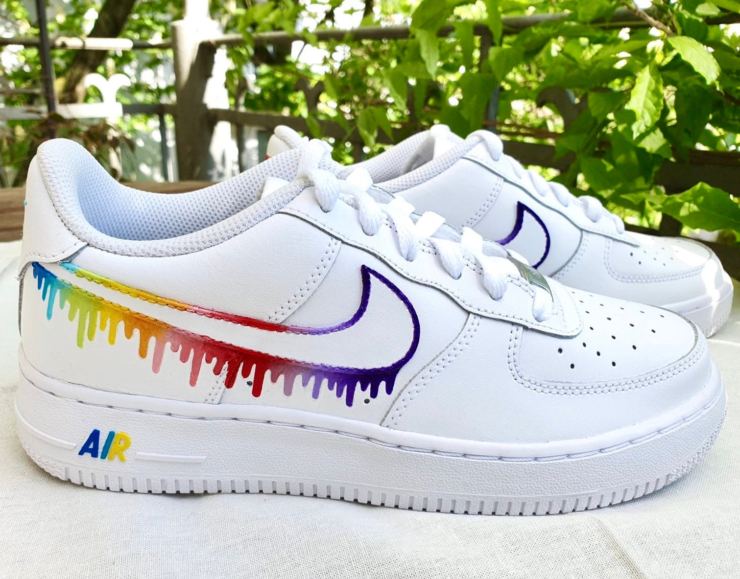 rainbow drip air force 1