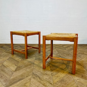 Vintage Mid Century Italian Stools, After Vico Magistretti, Set of 2, circa 1970s
