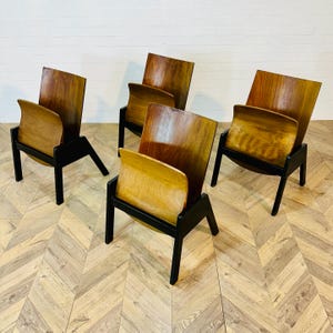 Vintage Modernist Stackable Auditorium Chairs, Set of 4, 1970s