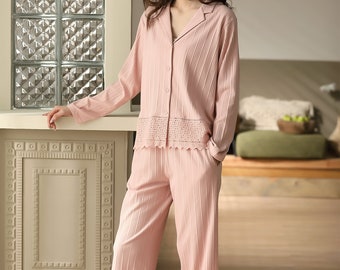 Pure Cotton Pyjamas Set Soft Handblock Print Nightwear Womens Dress Sleepwear Lingerie PJs Bridesmaid Pyjamas /& Shirt Set