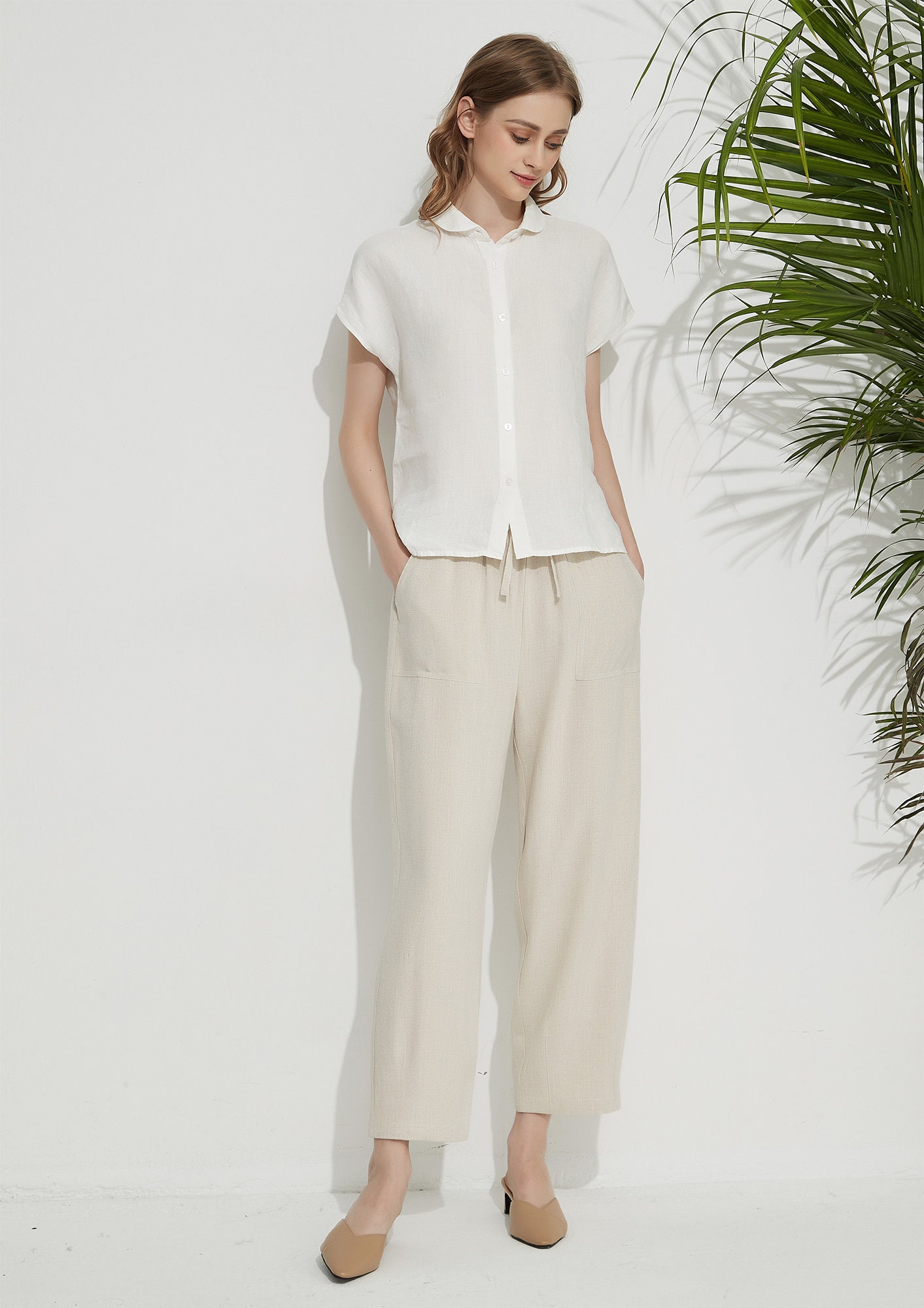 Women's Summer Linen Shirts Basic Linen Shirt Soft Loose - Etsy