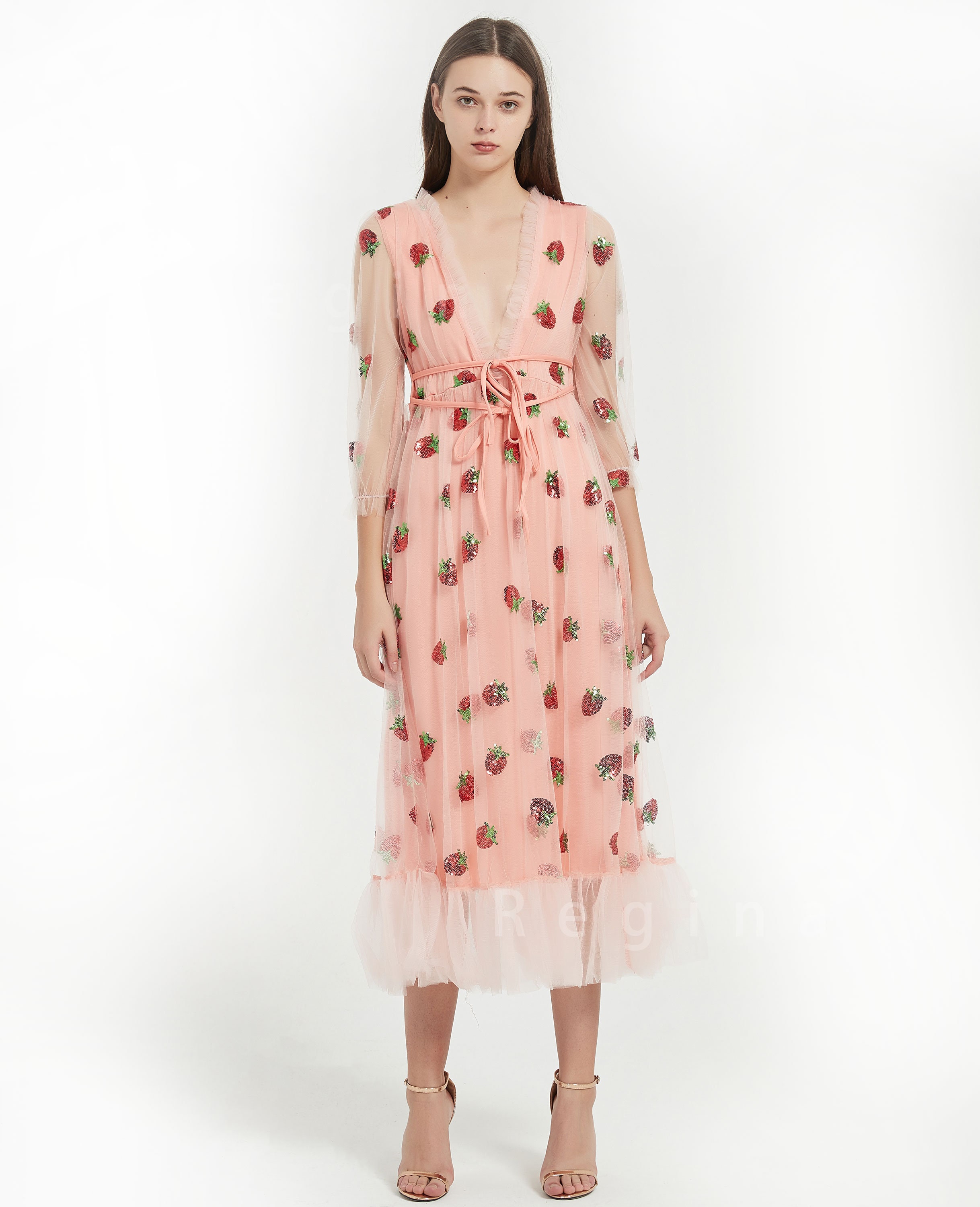 strawberry sequin tulle