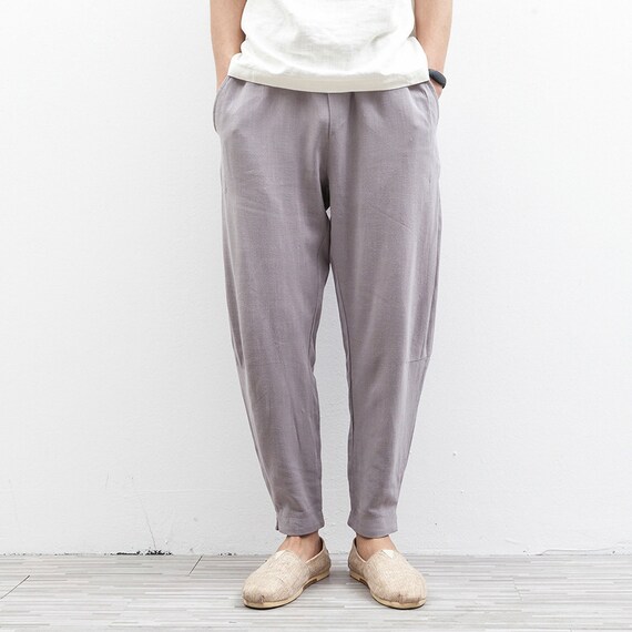 Pantaloni di lino uomo casual pantalone di lino da spiaggia | Etsy Italia