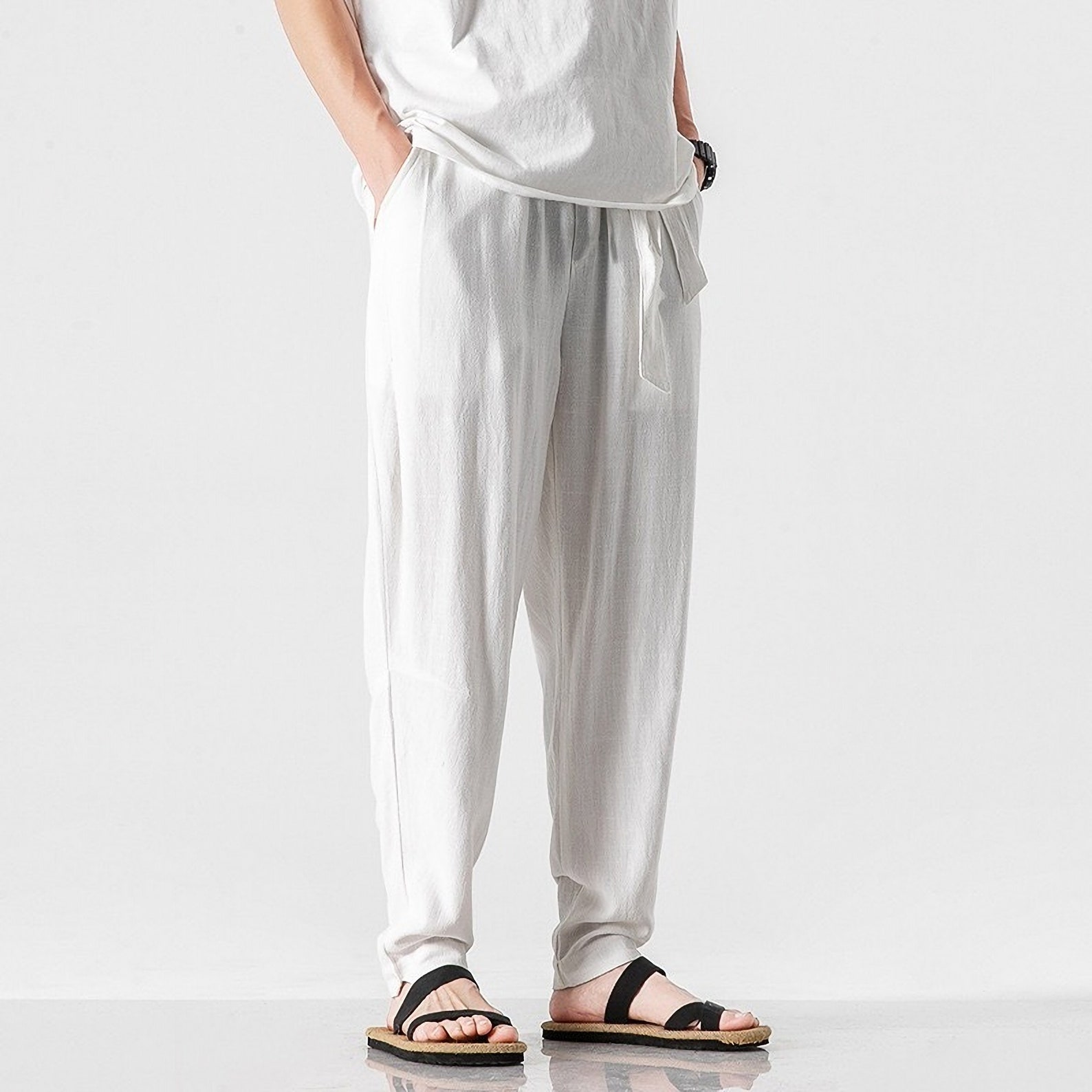 Linen Pants Men Casual Beach Linen Trouser Mens Pants Etsy Australia