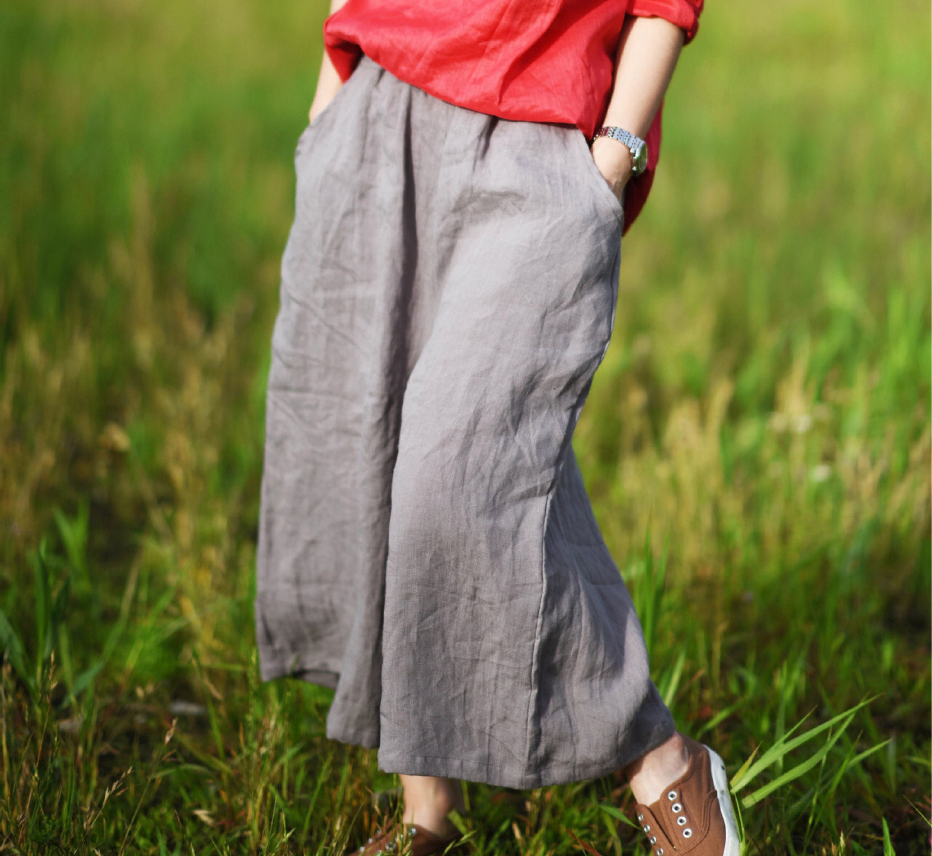 Linen Pants Tight Ankle