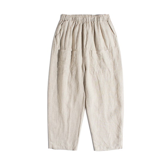 Petite Linen Pants for Women Summer 100 