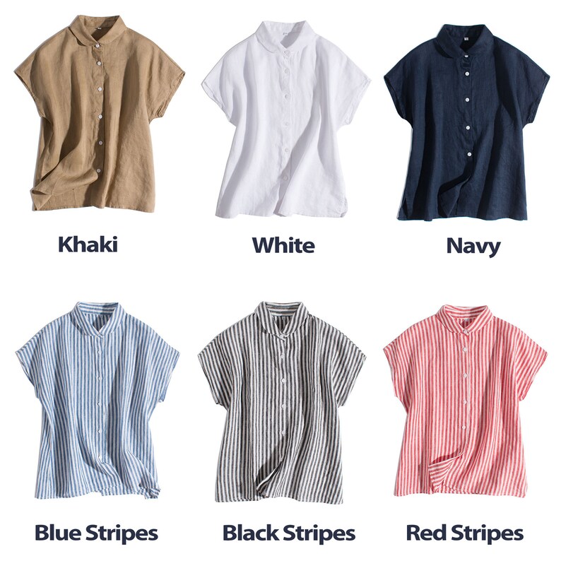 Women's Summer Linen Shirts Basic Linen Shirt Soft Loose Etsy