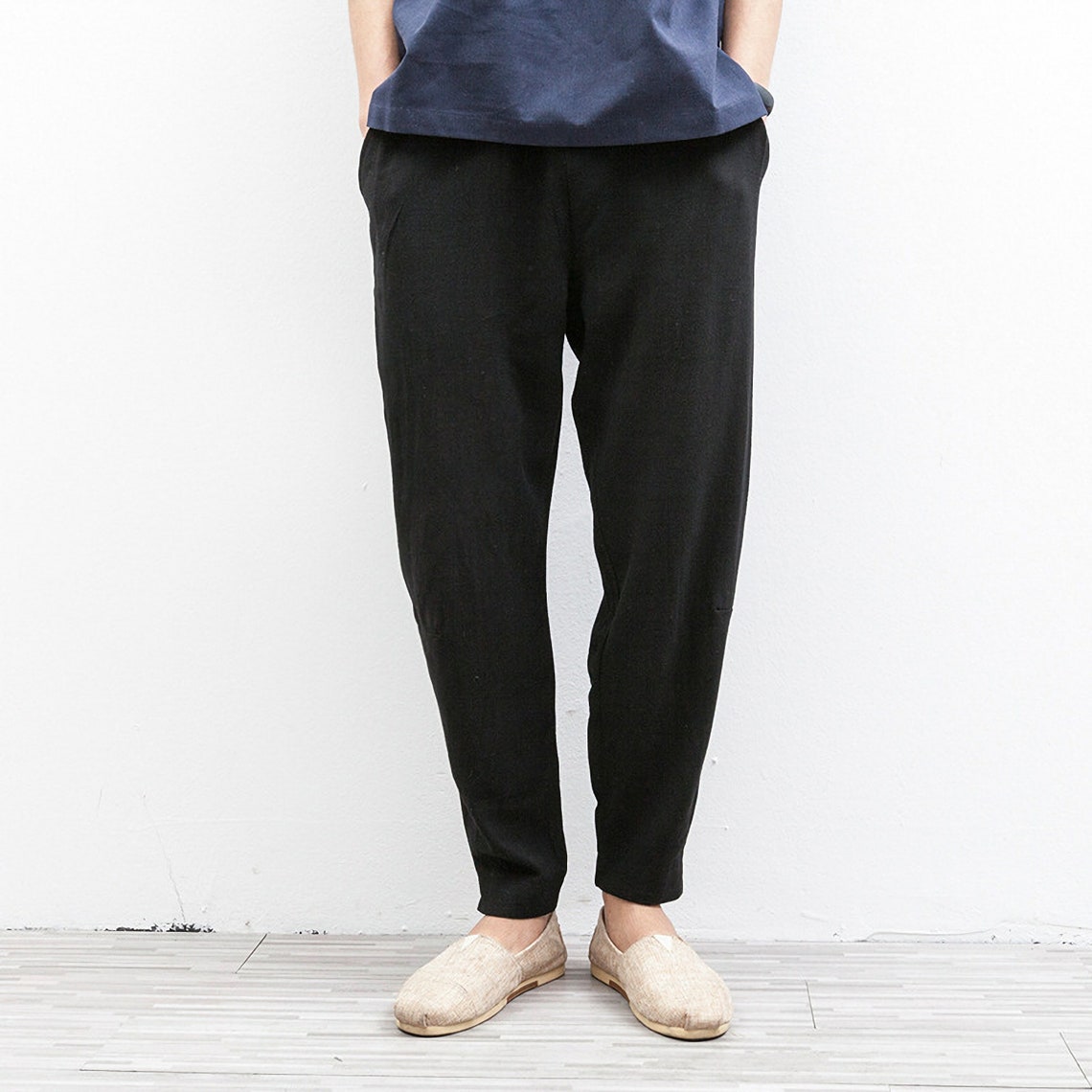 Linen pants men casual beach linen trouser mens pants Etsy