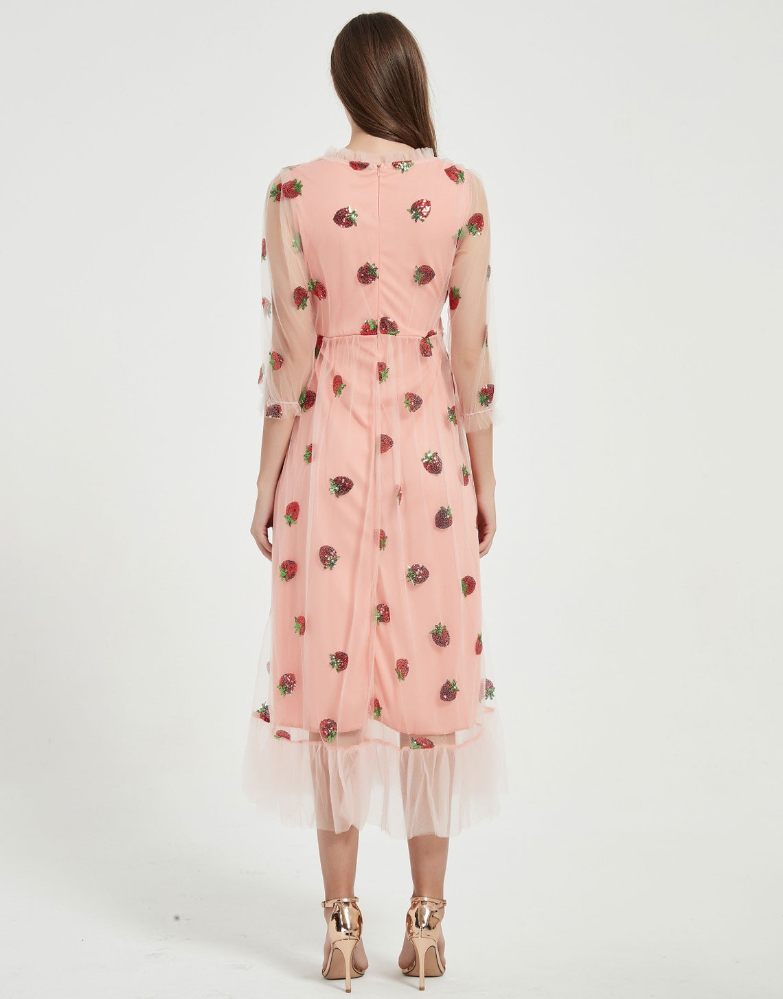 strawberry sequin tulle