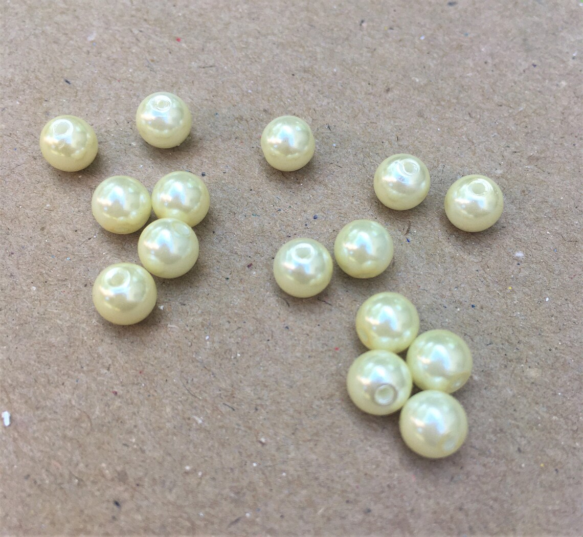 Quality Cream Glass Pearls 6mm x15 Etsy