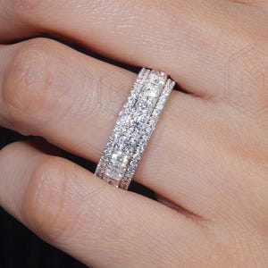 7mm Moissanite Eternity Band in 14K Yellow Gold Eternity Band Moissanite Diamond Band Wedding & Anniversary Band wedding gifts for her