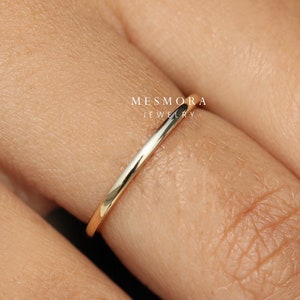 2mm Solid Gold Band Men&#39;s Women&#39;s Wedding Ring Simple Plain Band Wedding Ring Medium Thickness White Gold Band, wedding gifts
