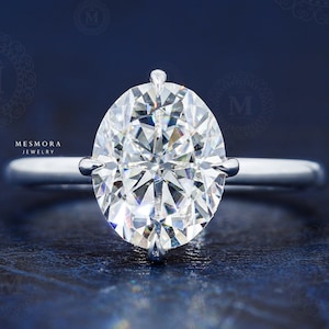 2.5 CT Oval Solitaire Engagement Ring Gold Promise Ring Classic Wedding Ring Oval Shape Diamond Ring Hidden Halo Personalize Gift for her