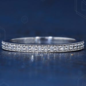 Half Eternity Moissanite Wedding Band 14K Solid Gold Diamond band Moissanite Half Eternity Band simple wedding band dainty eternity ring