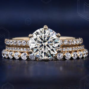 Round Cut Moissanite Engagement Ring Set Eternity Wedding Bands Bridal Ring Set Round Cut Promise Gift Bridal Set Anniversary Gift For Her