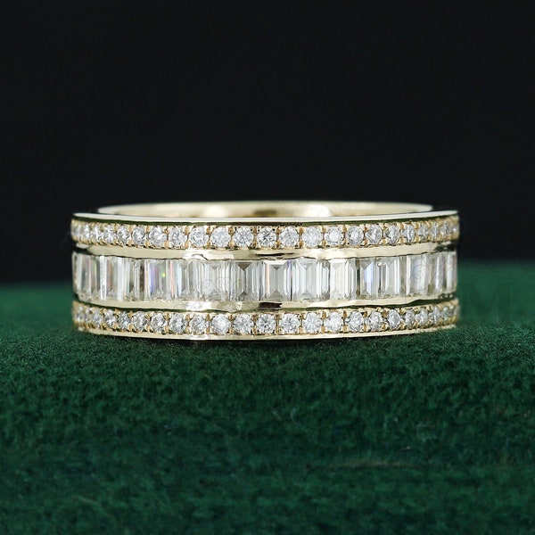 Baguette Wedding Band - Etsy
