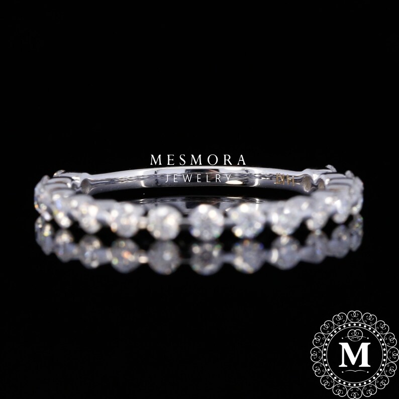 Anniversary Band Moissanite Diamond Band Mothersday Sale Wedding Band 2MM White Gold 34 Eternity Band in 10k14k18k Eternity Band
