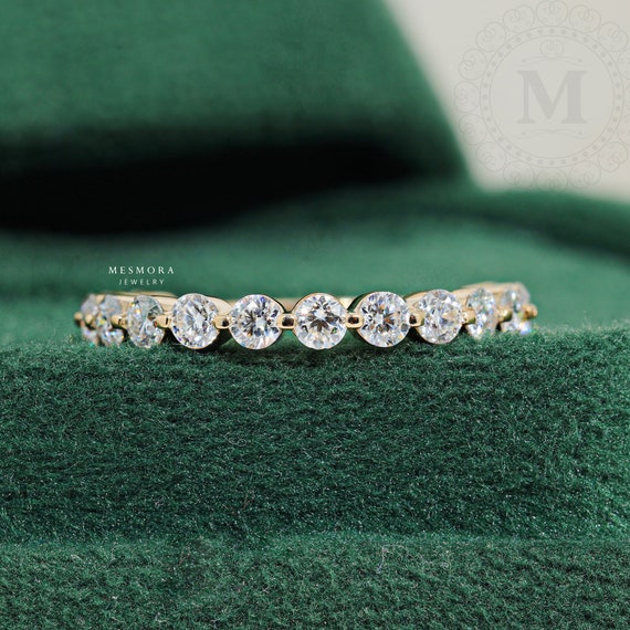 Buy Floating Bubble Diamond Wedding Band 14k Solid Gold Round