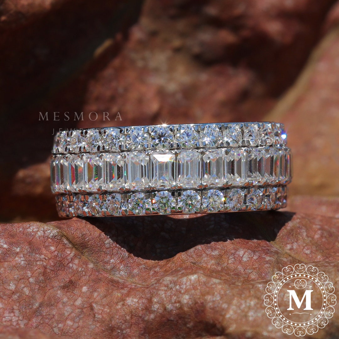 Baguette Wedding Band Full Eternity Ring 14k Gold Ring - Etsy UK