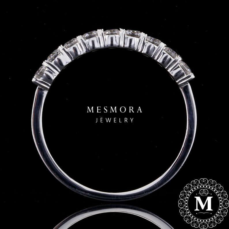 White Gold Half Eternity Band Wedding Band Anniversary Band Etsy