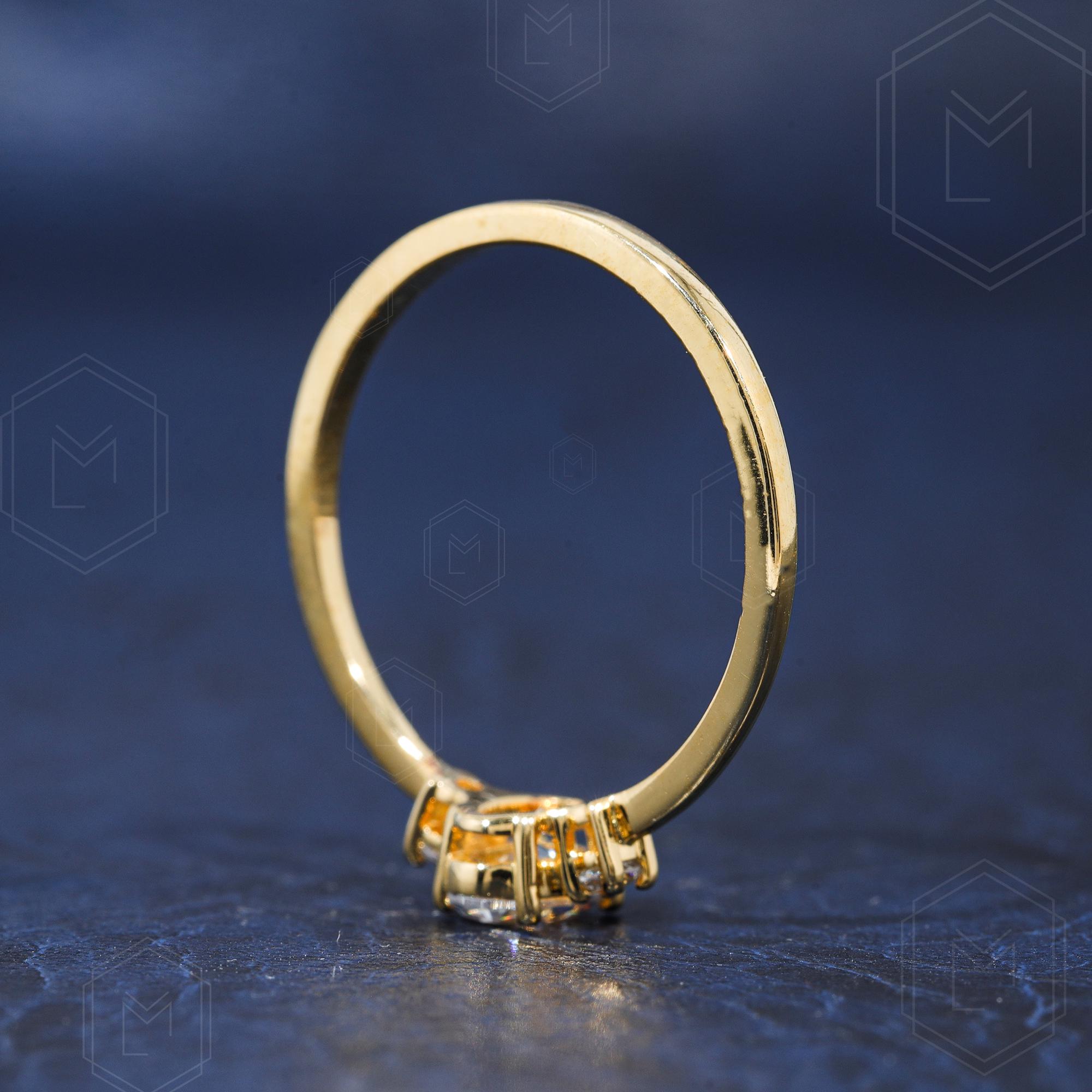 Three Stone Oval Moissanite Engagement Ring in 14k Solid Gold 0.5 CT ...