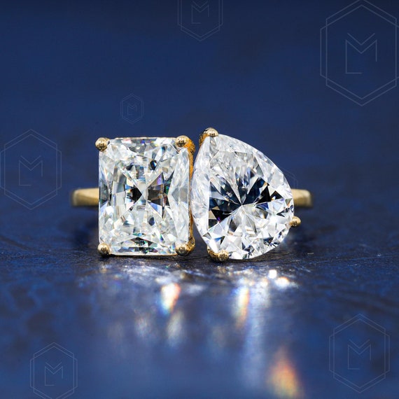 Anello di fidanzamento Toi Et Moi 4,25 TW Anello di moissanite