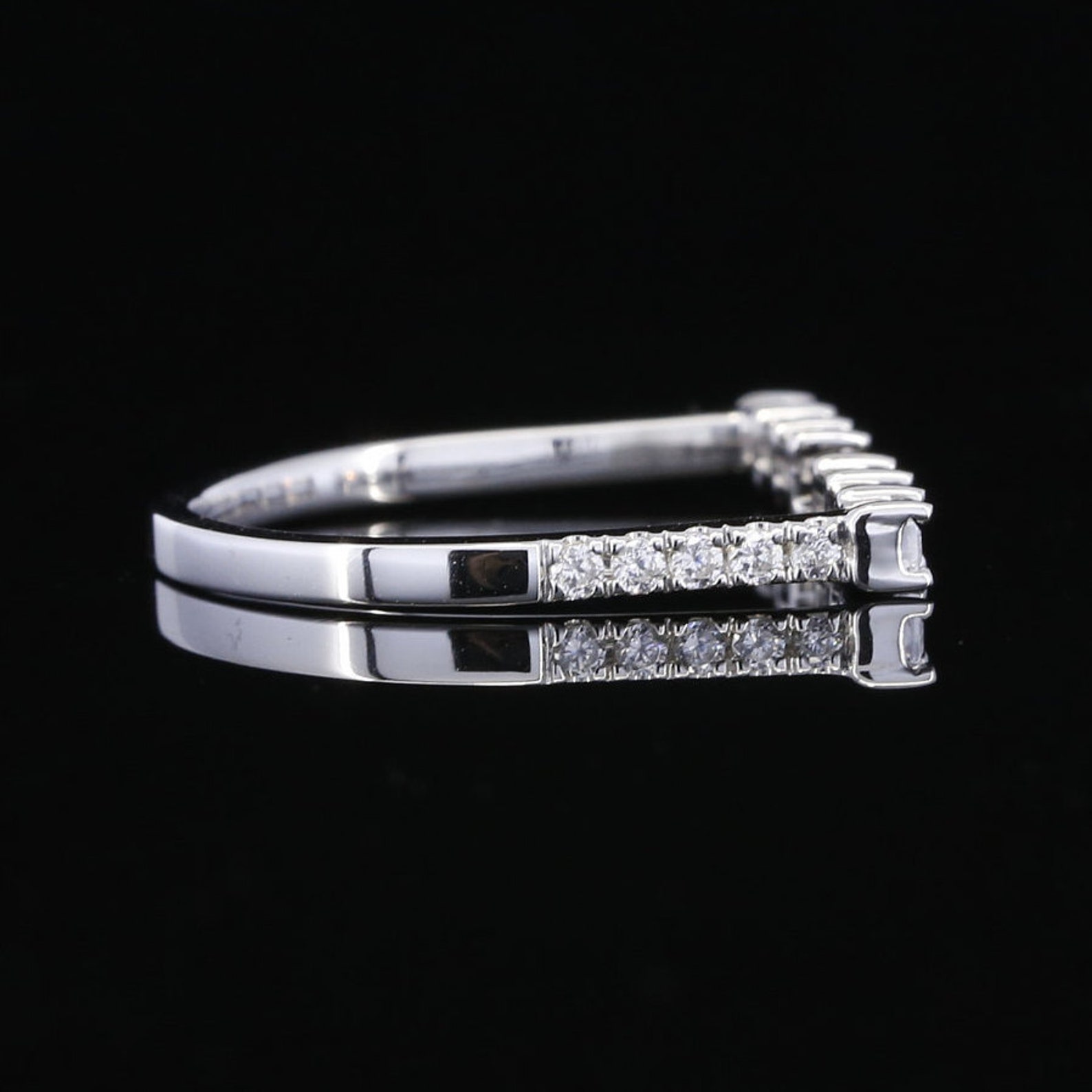 Baguette Wedding Band Stackable Band Simulated diamond Etsy