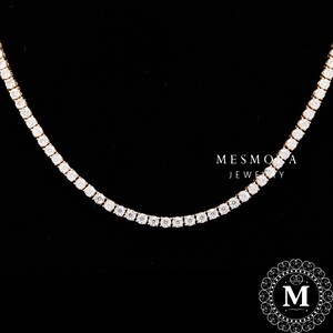 3mm Tennis Necklace Dainty Necklace Delicate Moissanite Necklace Unique Bridesmaid Necklace Delicate Layering Necklace Charm Necklace Gift