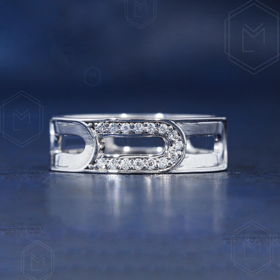 6.5 MM ソリッドゴールド メンズ 結婚指輪 ダイヤモンド 結婚