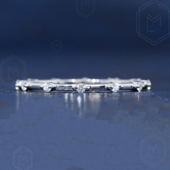 0.2 TW ラウンドブリリアントカット モアッサナイト 結婚指輪 バブル