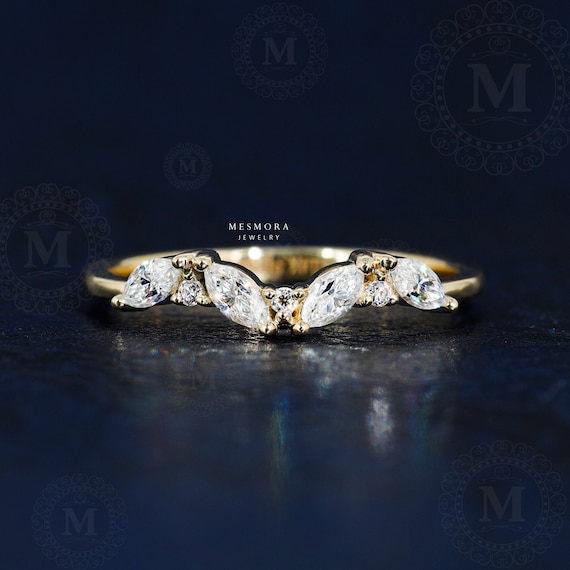 マーキスダイヤモンドリング 14Kソリッドゴールドのマーキス