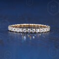 2MM Eternity Wedding Band in 14k Solid Yellow Gold Stackable Band Moissanite Band Anniversary Band Matching Band wedding gifts