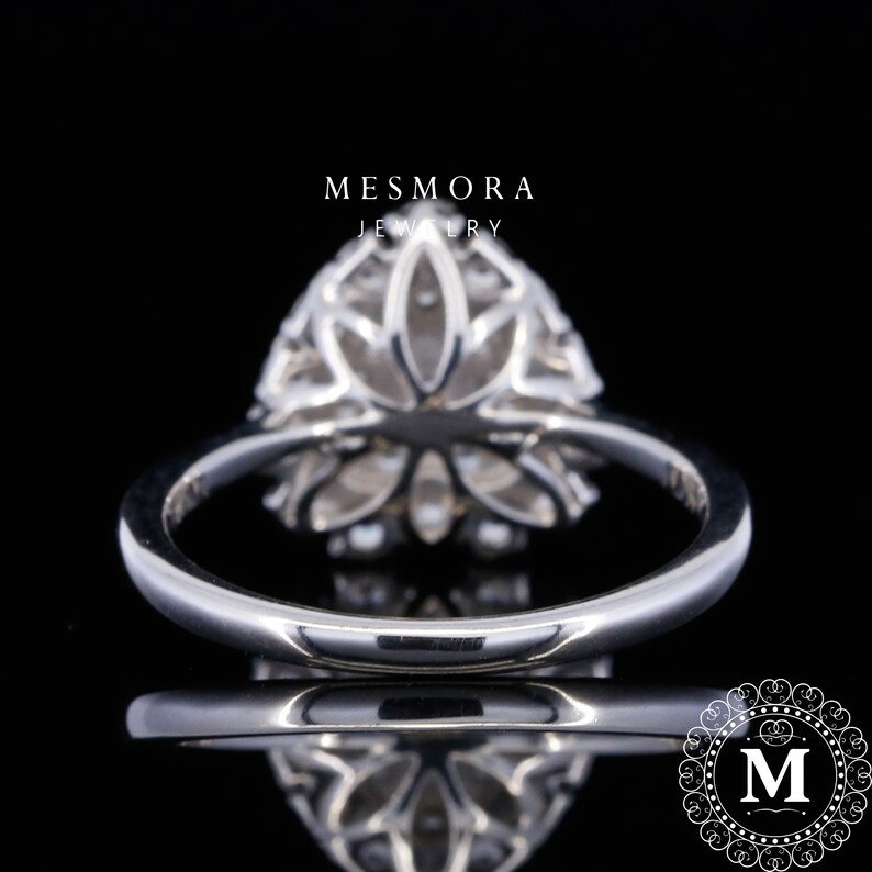 Gift Round Cut Moissanite Diamond Ring 0.58CT White Gold Engagement Ring in 10k14k18k Solitaire Ring Anniversary Band Mothersday Sale